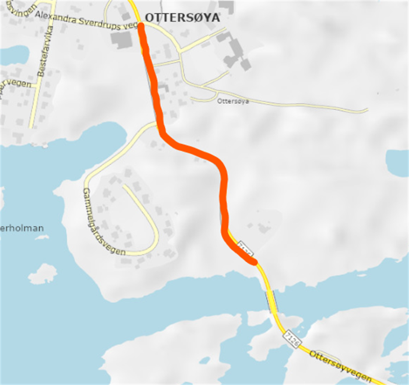 Kartutsnitt av aktuelt område